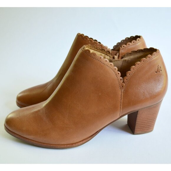 Jack Rogers Marianne Leather Cognac Brown Booties Size 10 M - Picture 5 of 11